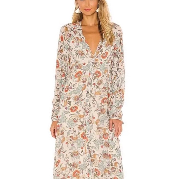❤️… Free People Earth Tea Combo Floral Boho dress - Picture 5 of 11
